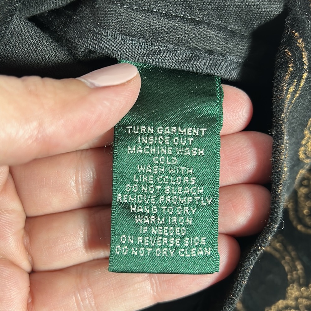 Lauren Ralph Lauren Black Velvet Gold Brocade Blazer - Picture 10 of 12